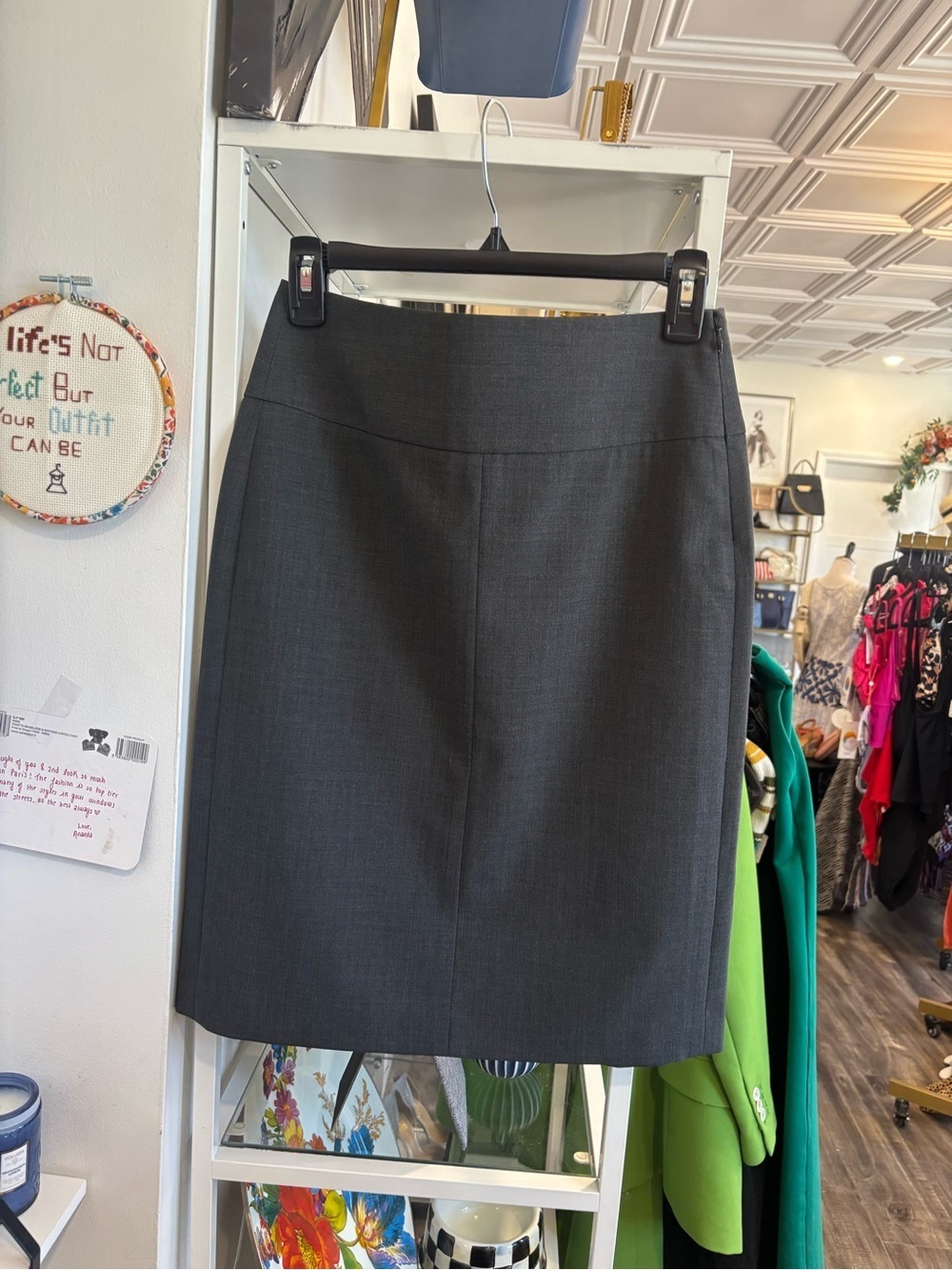 Theory Charcoal Gray Pencil Skirt